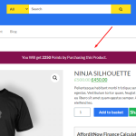 Product notification Credit points plugin