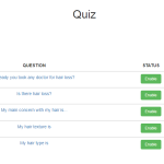 quiz admin view
